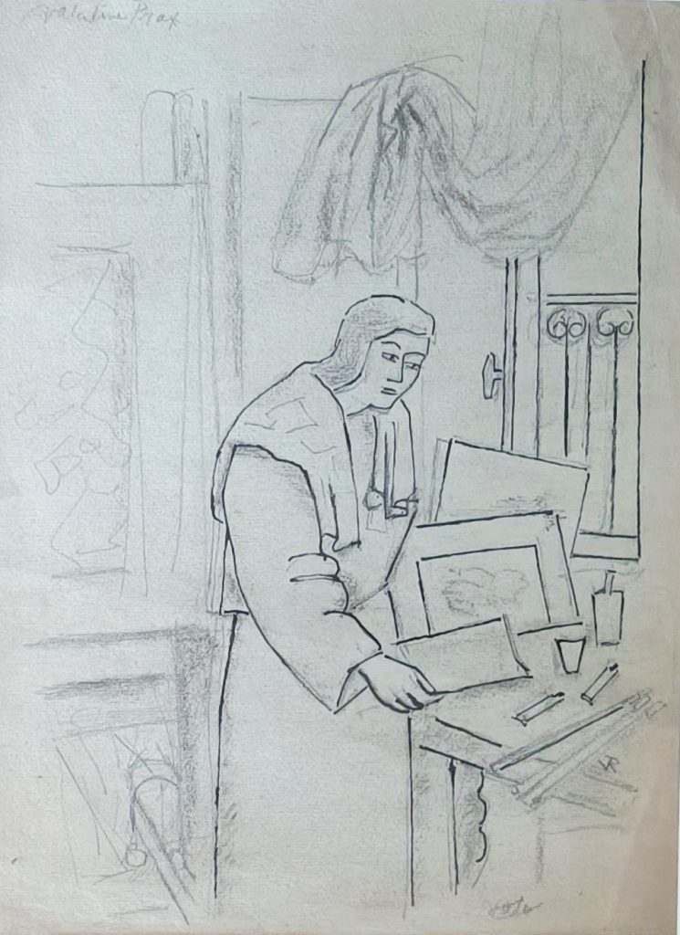 Otto van Rees, Valentine Prax in haar atelier, jaren '50